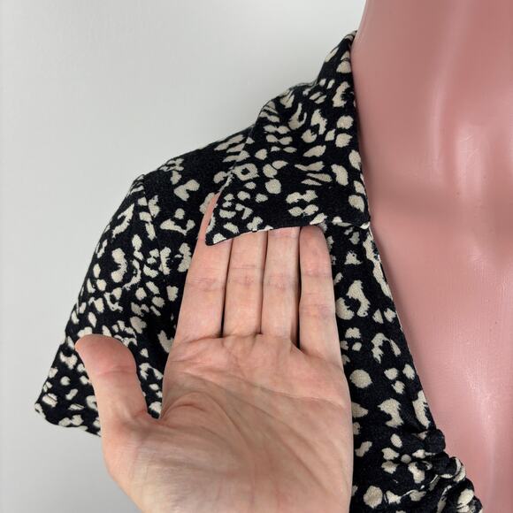 Free People Marsaille Short Sleeve Cutout Minidress Small Black animal print - Picture 5 of 10